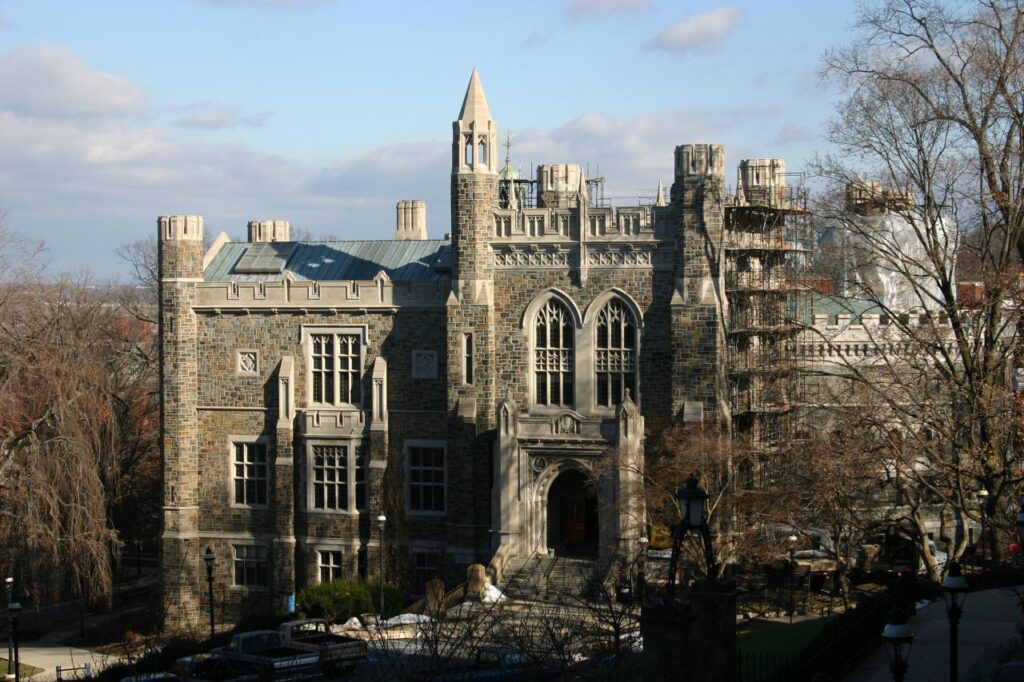 Lehigh university library linderman pennsylvania college bethlehem style gothic around crafted lofty carvings intricate behemoth towers collegiate stone choose board